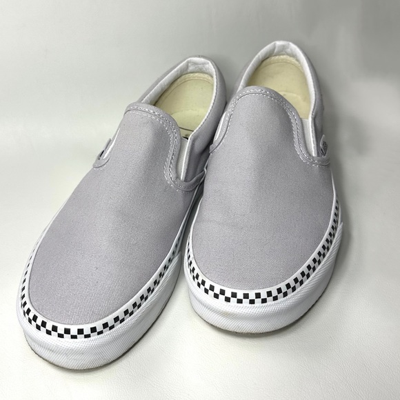 Vans Slip-On Checkerboard Foxing Grey Dawn Skate Shoes - Picture 2 of 6